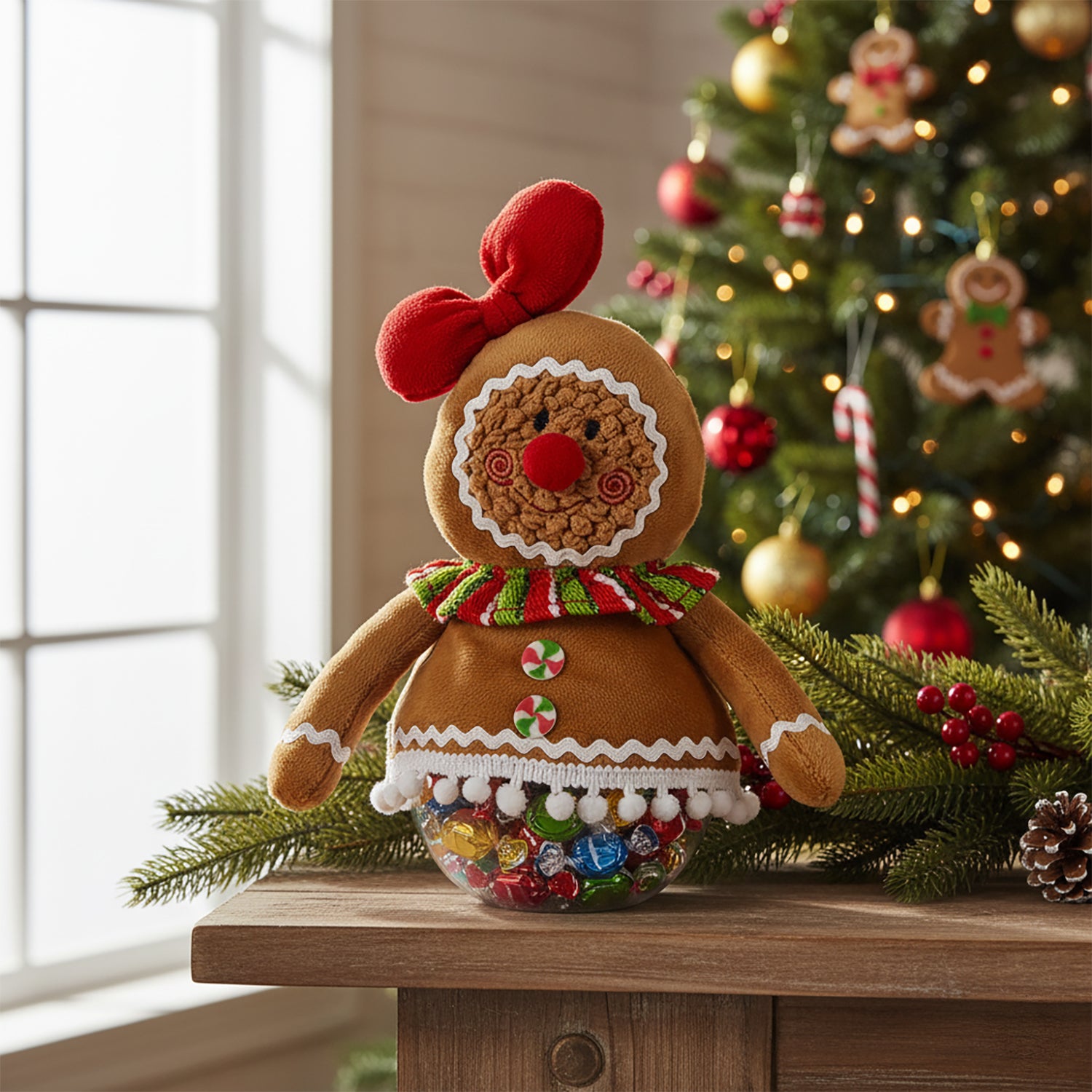 VESTIAMO CASA GRAN NATALE - Barattolo Natalizio Pan di Zenzero h25 cm
